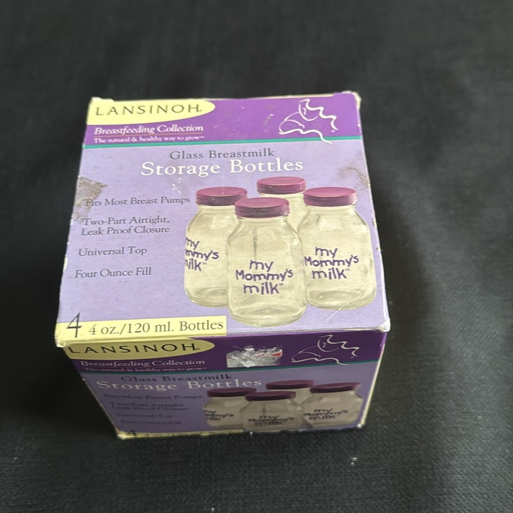 Used four Lansinoh glass breastmilk storage bottles 4oz/120ml - Picture 3 of 10